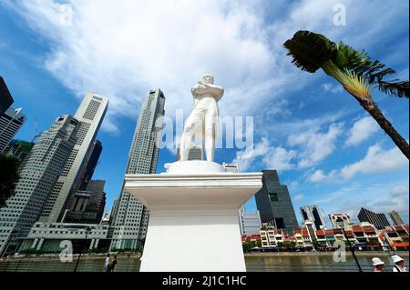 Singapore. Raffles landing site Stock Photo