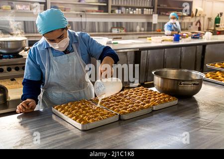 Manufactory of Patisserie Petek Pastanesi in Famagusta, Turkish Republic of Northern Cyprus (TRNC) Stock Photo