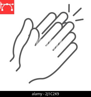 Clapping hands line icon Stock Vector
