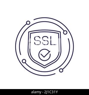 SSL secure, safe website line icon Stock Vector