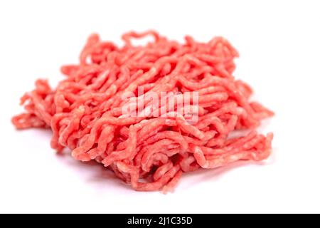 Chopped meat isolated against white background Stock Photo
