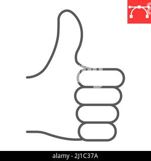 Thumbs up line icon Stock Vector