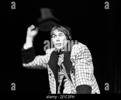 Jim Dale (Denry Machin) in THE CARD at the Queen’s Theatre, London W1  24/07/1973  music & lyrics: Tony Hatch & Jackie Trent  book: Keith Waterhouse & Willis Hall  after the novel by Arnold Bennett  design: Malcolm Pride  musical staging & choreography: Gillian Lynne  director: Val May Stock Photo