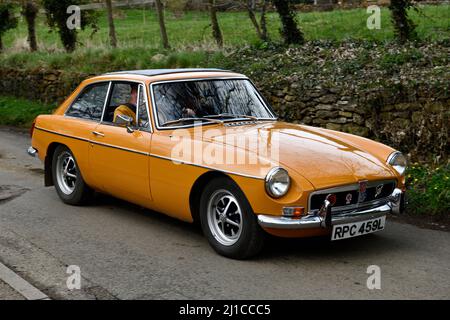 Classic Car Meet at Hook Norton Brewery Oxfordshire England uk March 2022 Stock Photo