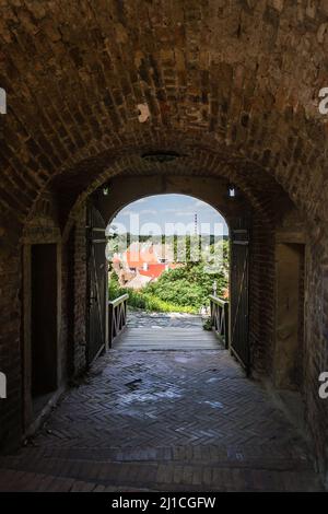 Access to the upper part of the Petrovaradin fortress. Stock Photo