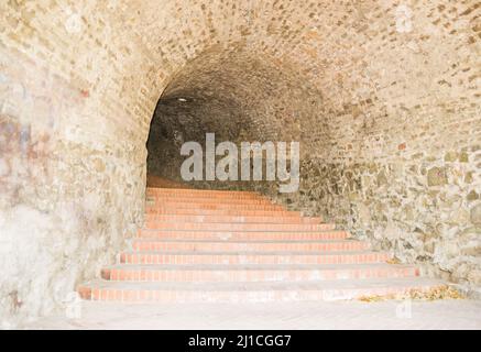 Access to the upper part of the Petrovaradin fortress. Stock Photo