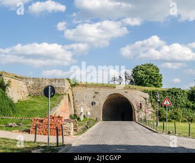 Access to the upper part of the Petrovaradin fortress. Stock Photo