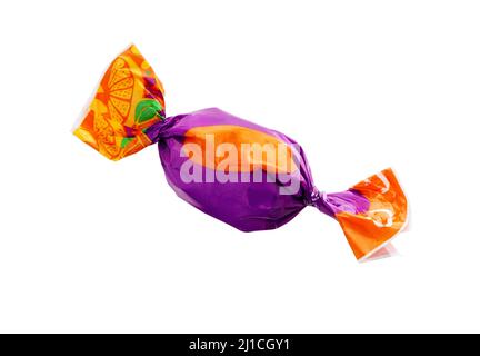 Candy. Wrapped candies isolated on white background. Stock Photo