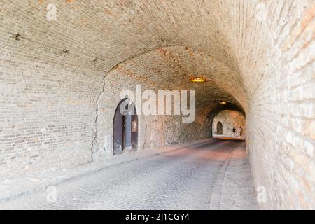 Access to the upper part of the Petrovaradin fortress. Stock Photo