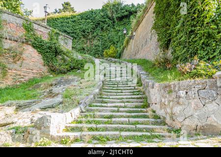 Access to the upper part of the Petrovaradin fortress. Stock Photo