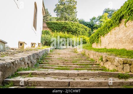 Access to the upper part of the Petrovaradin fortress. Stock Photo