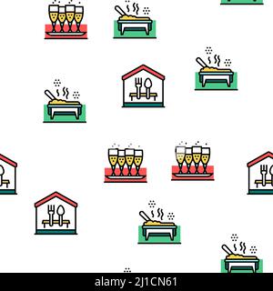 Catering Food Service Vector Seamless Pattern Stock Vector