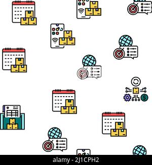 Business forecasting linear icons set. Prediction, Projections ...