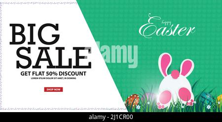 Easter Big Sale Advertising Templates. Happy Easter Sales offers design for business, holiday shopping, promotion and advertising. Vector illustration Stock Vector