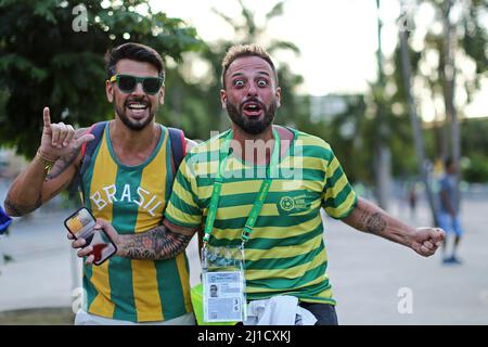 Maracana Stadium, Rio de Janeiro, Brazil. 24th Mar, 2022. World Cup 2022 football qualification Brazil versus Chile; fans of Brasil Credit: Action Plus Sports/Alamy Live News Stock Photo