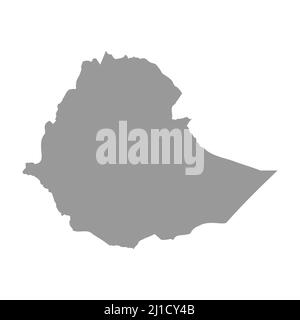 Ethiopia vector country map silhouette Stock Vector