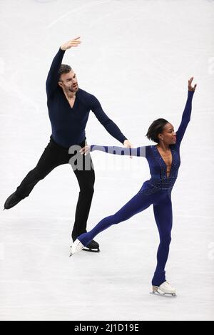 March 24, 2022: Vanessa James and Eric Radford from Canada during Pairs