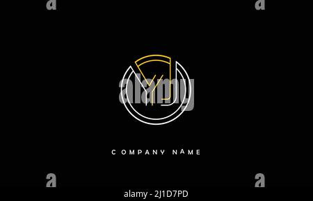 YJ or jy alphabets Letters Logo Monogram Stock Vector