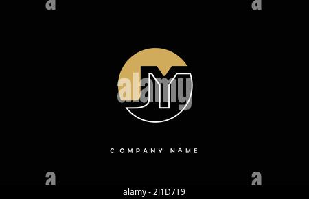 YJ or jy alphabets Letters Logo Monogram Stock Vector