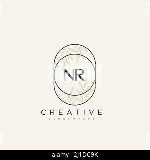 NR Initial Letter Flower Logo Template Vector premium vector Stock Vector