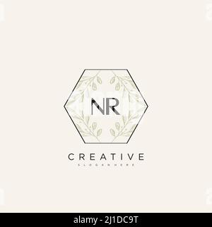 NR Initial Letter Flower Logo Template Vector premium vector Stock Vector