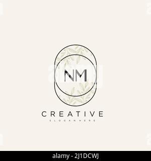 NM Initial Letter Flower Logo Template Vector premium vector Stock Vector