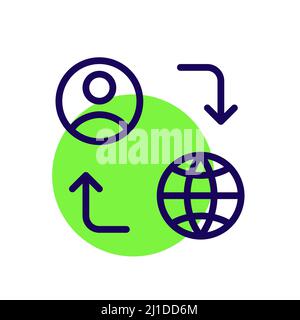 User global interactions. Pixel perfect, editable stroke icon Stock Vector