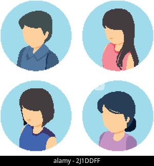 Different without faces people set  illustration Stock Vector