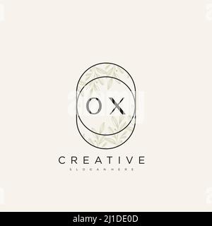 OX Initial Letter Flower Logo Template Vector premium vector Stock Vector