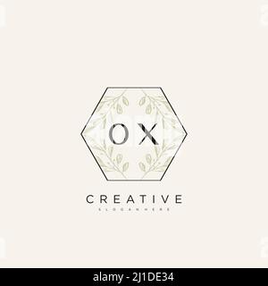 OX Initial Letter Flower Logo Template Vector premium vector Stock Vector