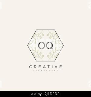 OQ Initial Letter Flower Logo Template Vector premium vector Stock Vector