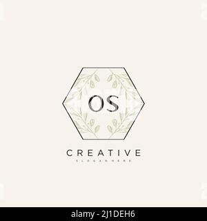 OS Initial Letter Flower Logo Template Vector premium vector Stock Vector