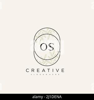 OS Initial Letter Flower Logo Template Vector premium vector Stock Vector