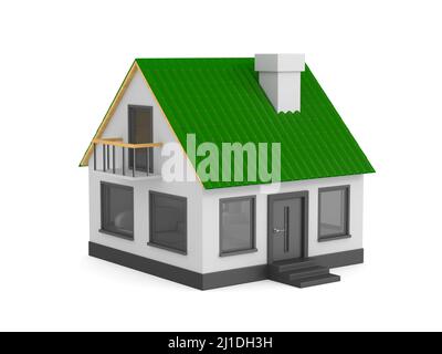 house on white background. Isolated 3D illustration Stock Photo