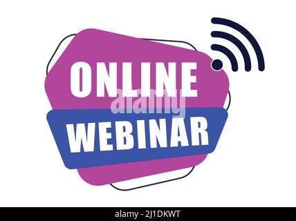 Online webinar label for broadcasting live. Vector Stock Vector
