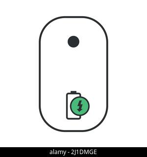 Isolated computer mouse with a battery charger Stock Vector