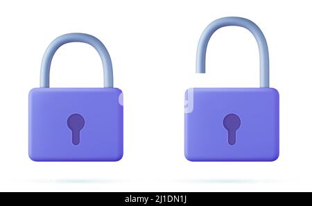 Blue locked and unlocked padlocks Stock Vector