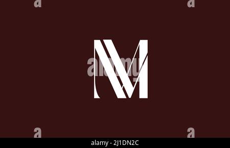 Alphabet letters Initials Monogram logo NM, NM, M and N Stock Vector