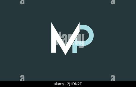 Pm Mp Alphabet Letters Abstract Icon Logo Monogram Stock