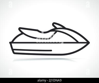 jet ski or watersport thin line icon Stock Vector