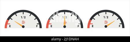 Fuel gauge. Set of car dashboard scales. Vector Stock Vector