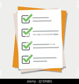 Checklist, complete tasks, to-do list. Premium quality. Modern flat design graphic elements.  Stock Vector