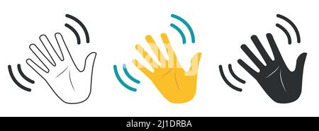 Waving hand gesture vector isolated on white background Stock Vector
