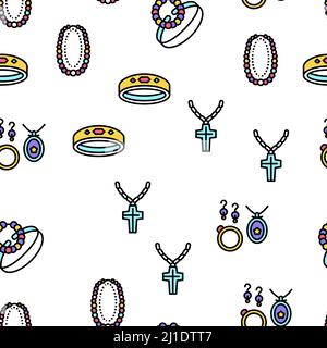 Handmade Jewellery Vector Seamless Pattern Stock Vector