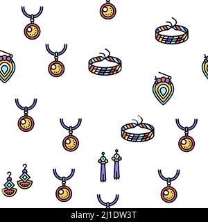 Handmade Jewellery Vector Seamless Pattern Stock Vector