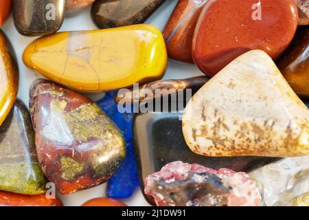 Polished gemstones photographed in the studio with lighting Stock Photo