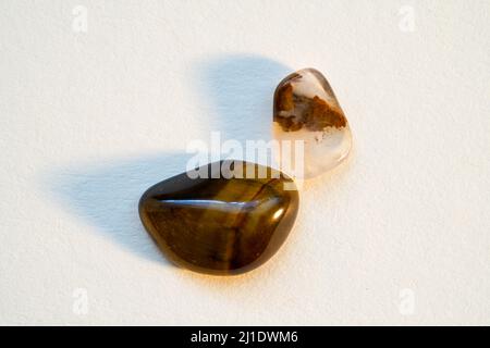 Polished gemstones photographed in the studio with lighting Stock Photo