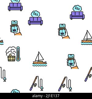 Mens Leisure Time Collection Icons Set Vector Stock Vector