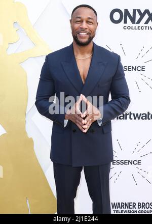 Beverly Hills, United States. 25th Mar, 2022. BEVERLY HILLS, LOS ANGELES, CALIFORNIA, USA - MARCH 24: Tank arrives at the 2022 15th Annual ESSENCE Black Women In Hollywood Awards Luncheon Anniversary Highlighting 'The Black Cinematic Universe' held at the Beverly Wilshire Four Seasons Hotel on March 24, 2022 in Beverly Hills, Los Angeles, California, United States. (Photo by Xavier Collin/Image Press Agency) Credit: Image Press Agency/Alamy Live News Stock Photo