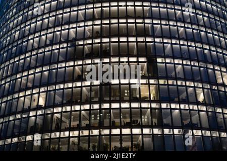 26.01.2022, Germany, Berlin, Berlin - The Bahntower is the headquarters of the umbrella company of Deutsche Bahn AG, Alte Potsdamer Strasse (Potsdamer Stock Photo